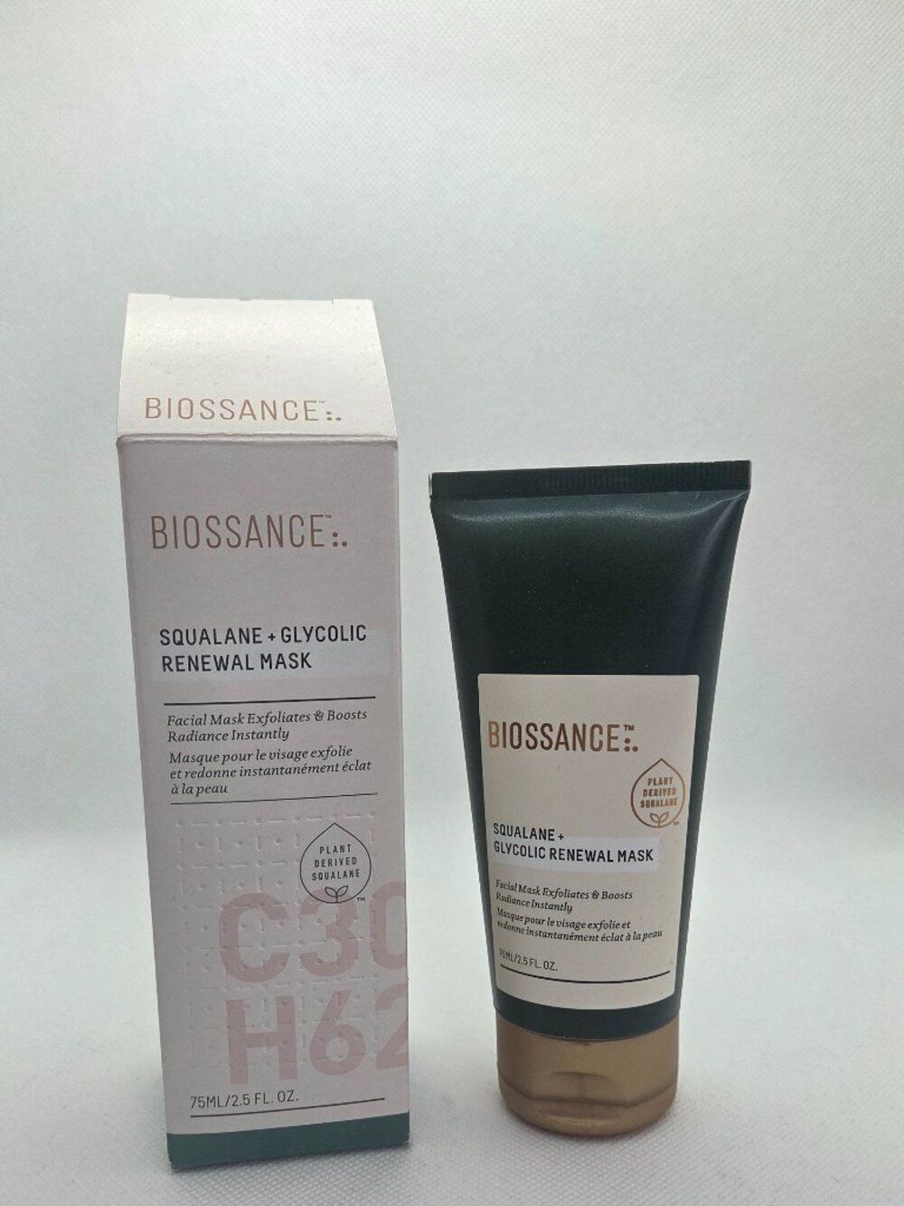 Biossance Squalane + Glycolic Renewal Mask – NEW in Box, Bottle Still Sealed